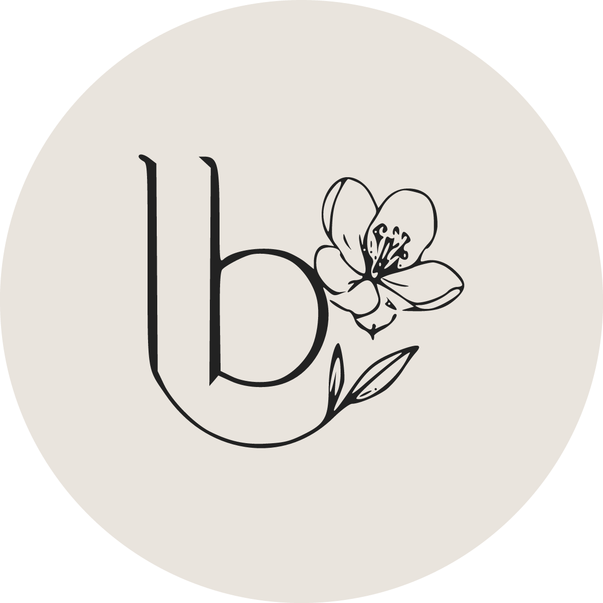Okrągła naszywka Little Blossom z monogramem