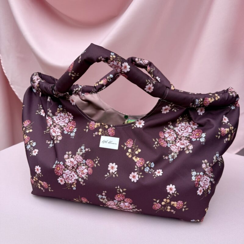 Torba Cloud — bordowe kwiaty